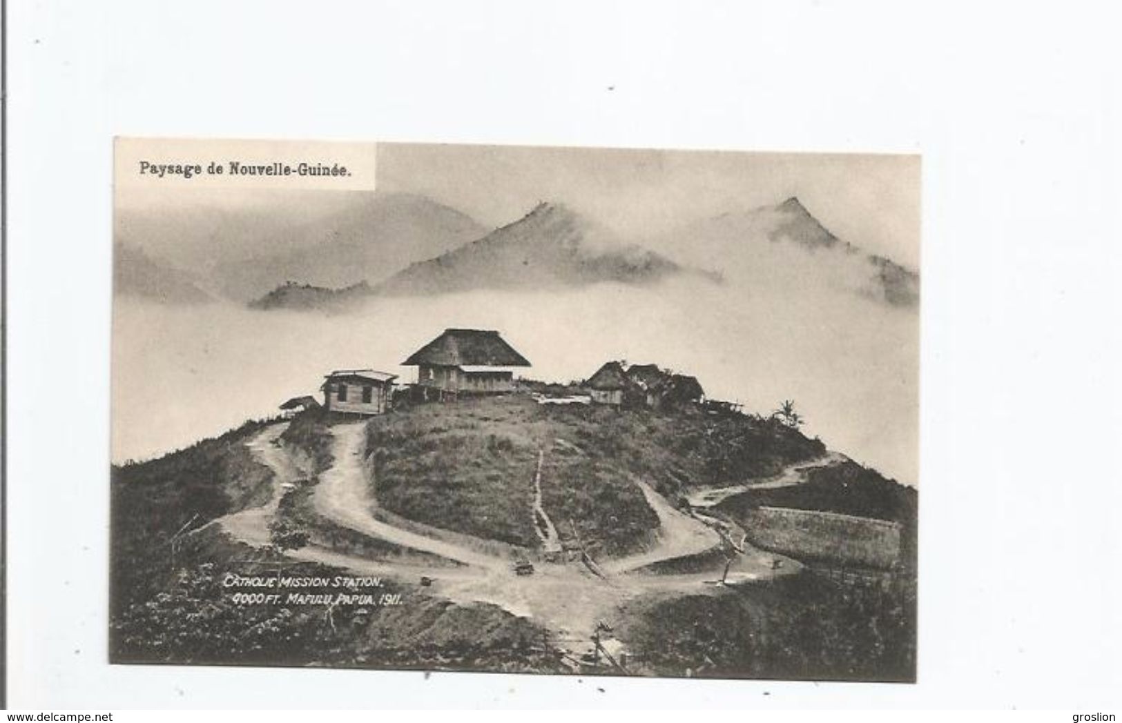 MAFULU PAPUA 1911 CATHOLIC MISSION STATION (PAYSAGE DE NOUVELLE GUINEE)