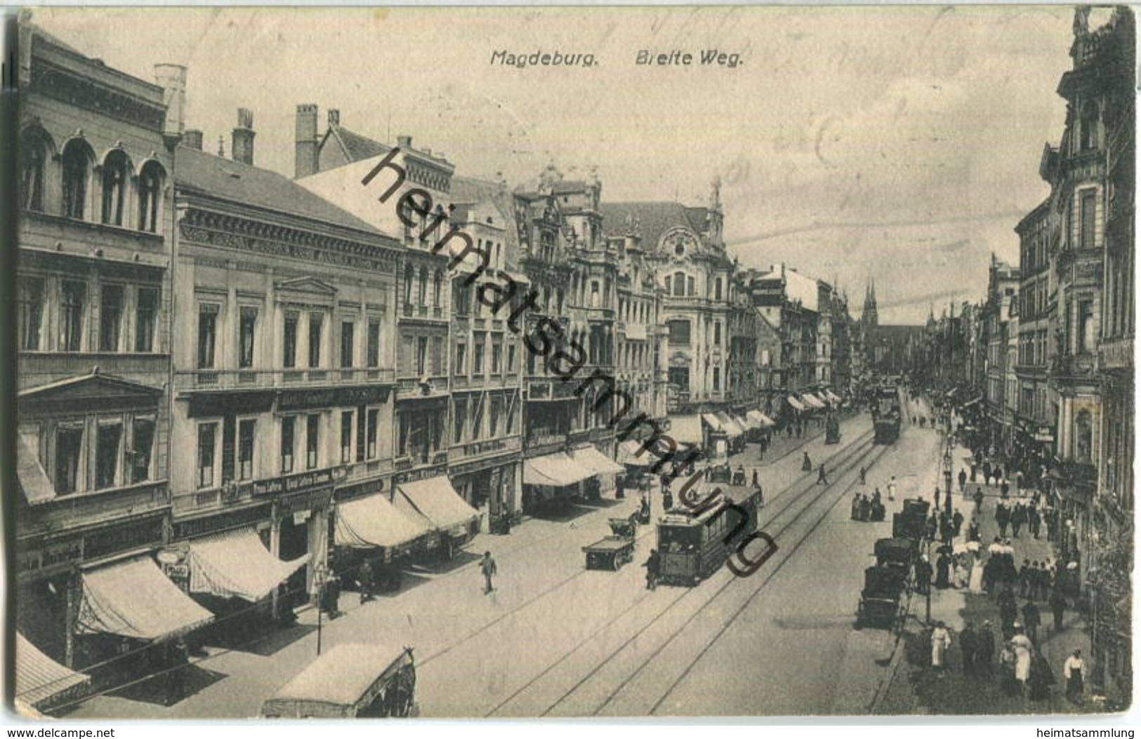 Magdeburg - Breiteweg - Strassenbahn - Verlag W. Klautzsch Magdeburg