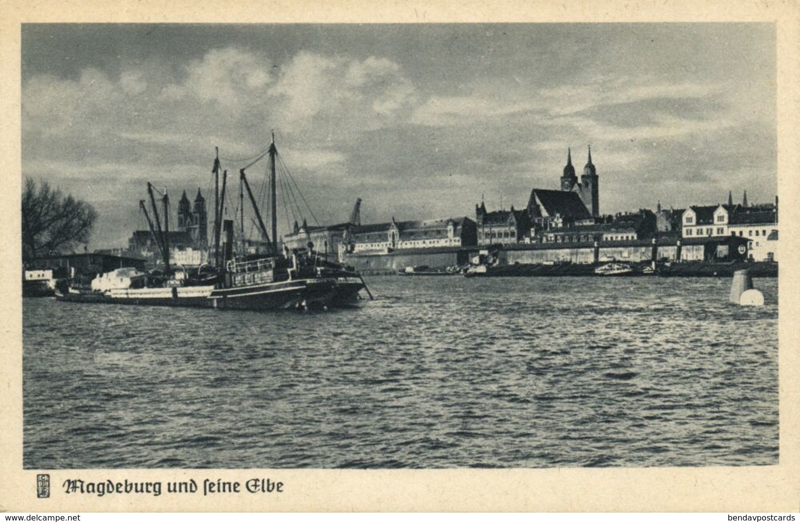 MAGDEBURG, Stadt und seine Elbe (1930s) AK