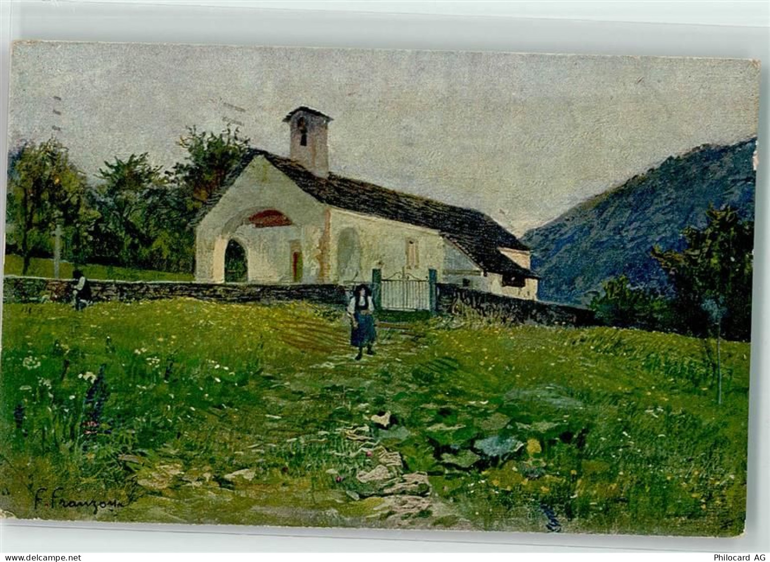 Maggia Kirche von Maggia sign. F. Franzoni Nr. 92 Pro Juventute Schweiz ... - 39493902