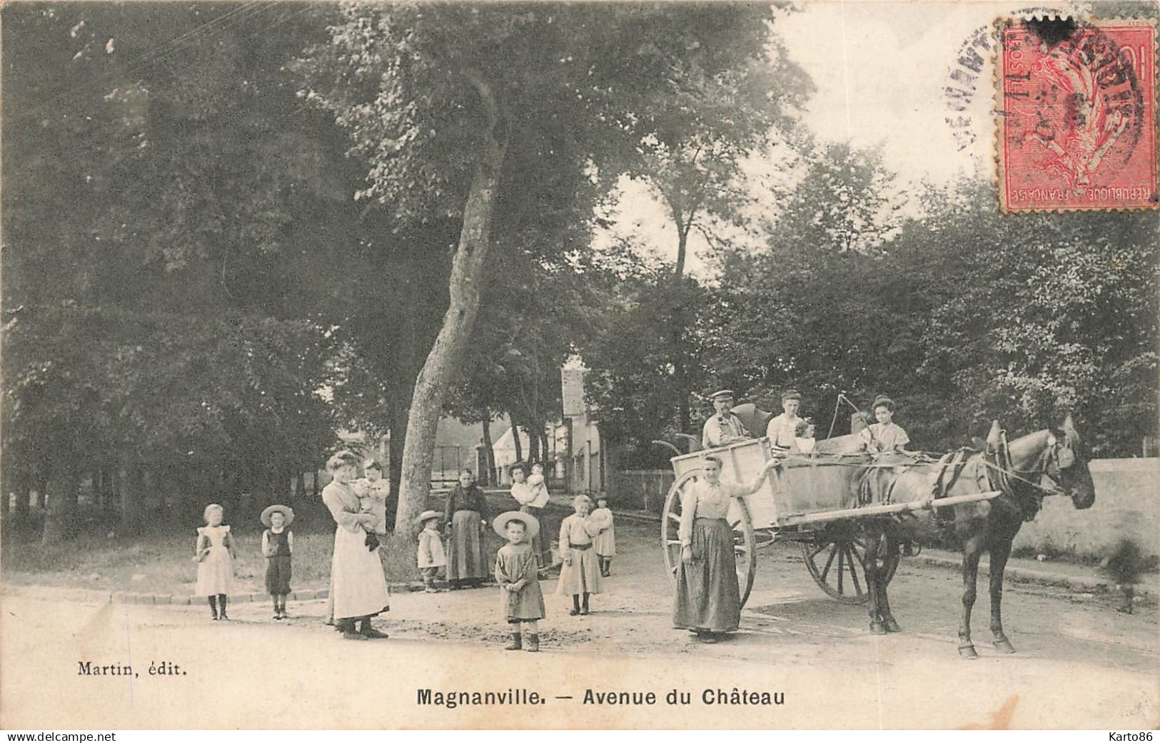 magnanville * avenue du château * attelage villageois