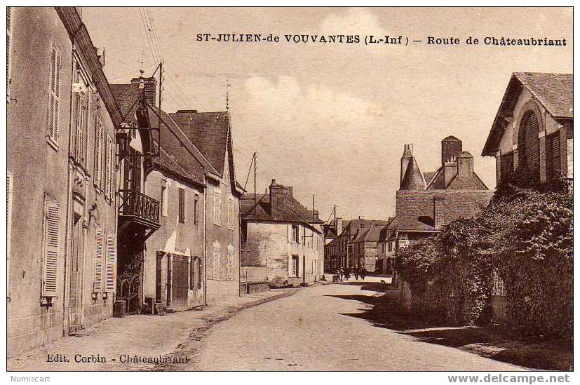 MAGNIFIQUE CPA ...DE SAINT JULIEN DE VOUVANTES...ROUTE DE  CHATEAUBRIANT