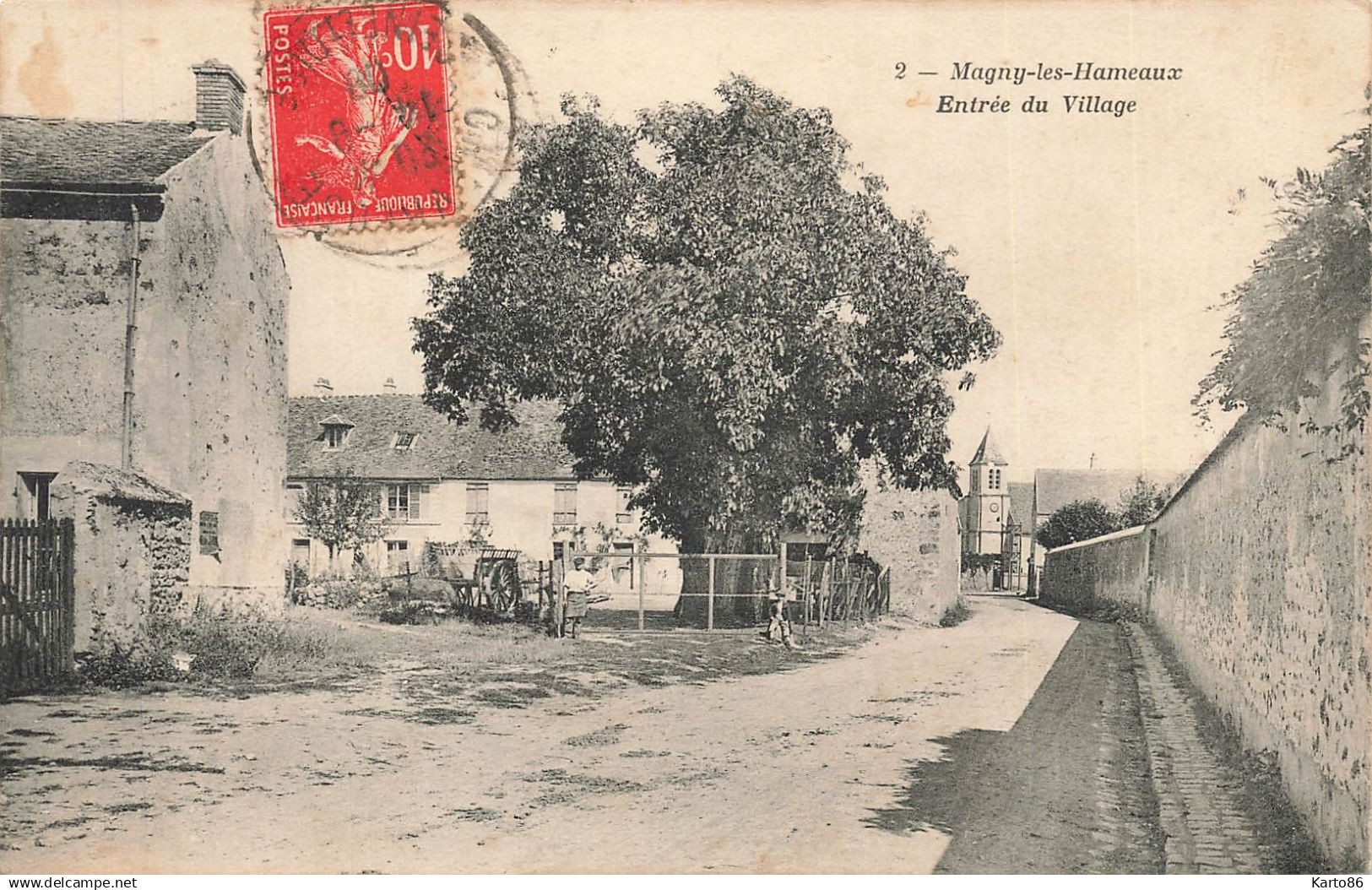 magny les hameaux * rue , entrée du village