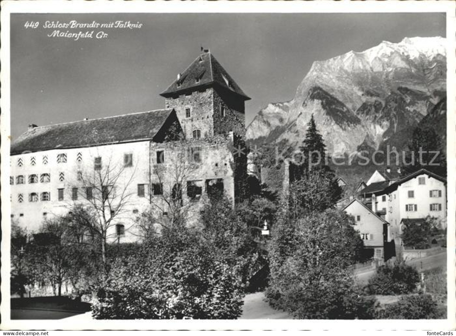 Maienfeld Schloss Brandis mit Falknis