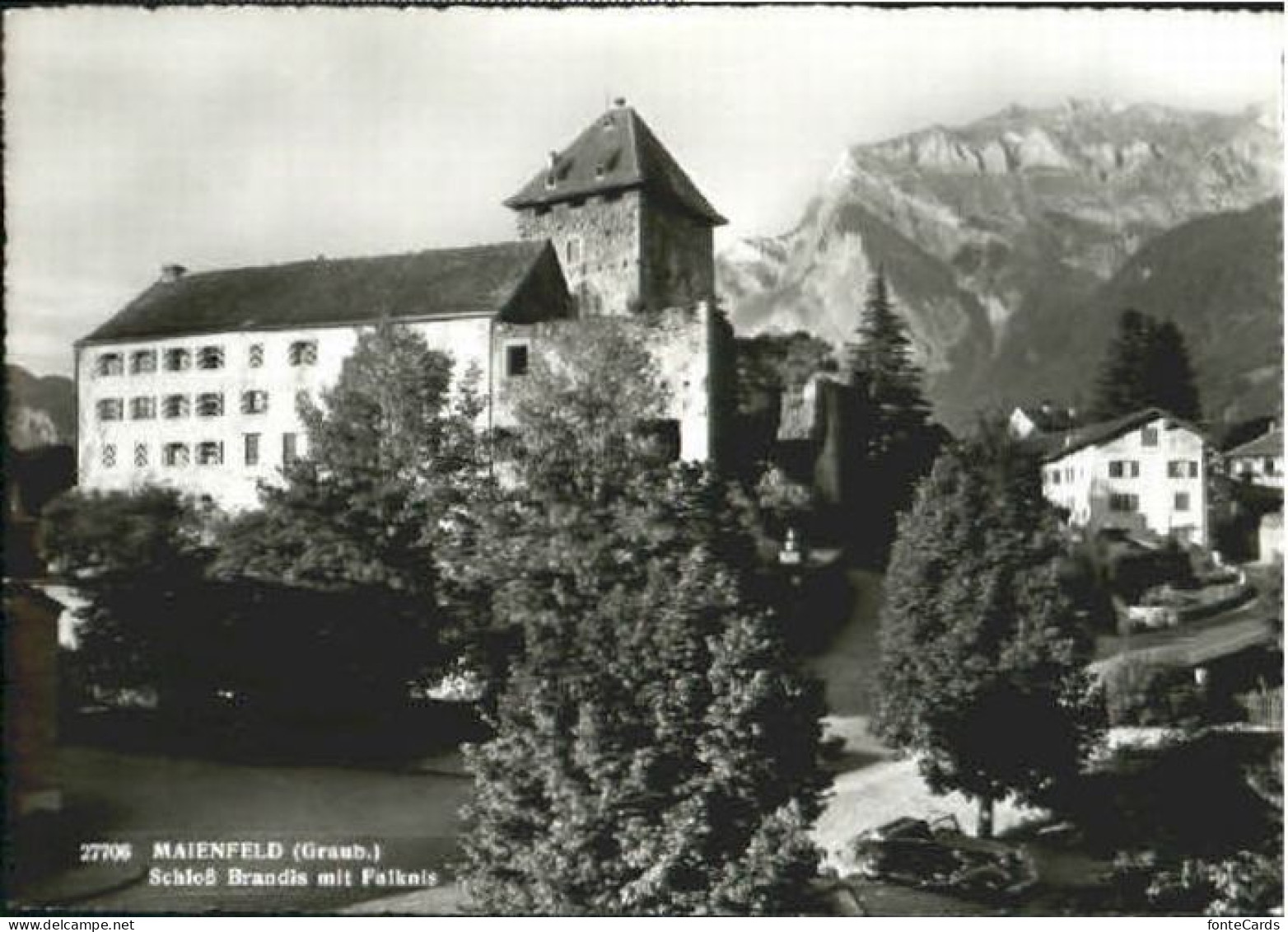 Maienfeld Schloss Brandis ungelaufen ca. 1965