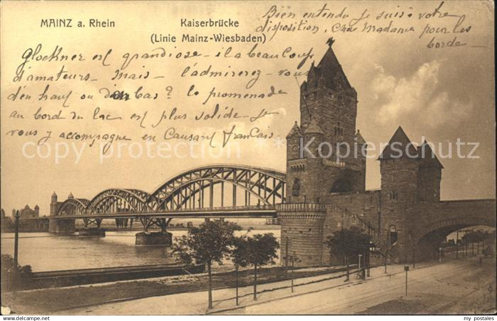 Mainz Rhein Kaiserbruecke Linie Mainz Wiesbaden