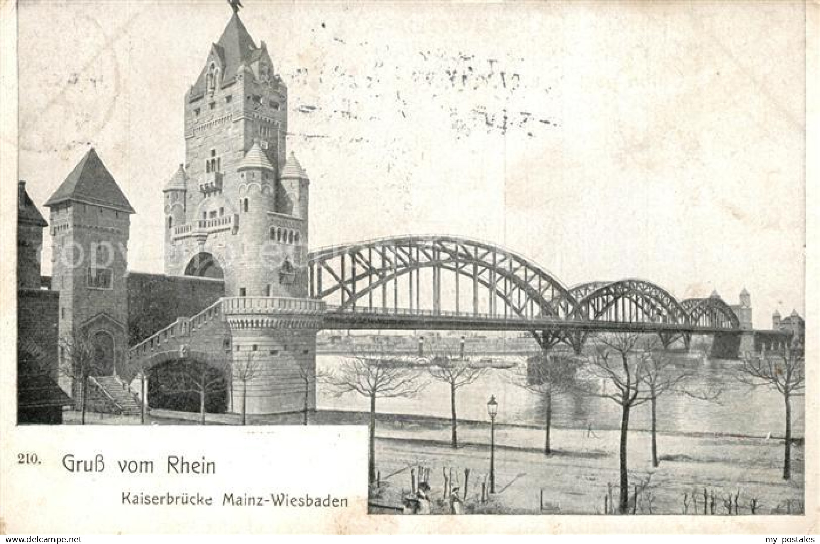 Mainz Rhein Kaiserbruecke Mainz-Wiesbaden
