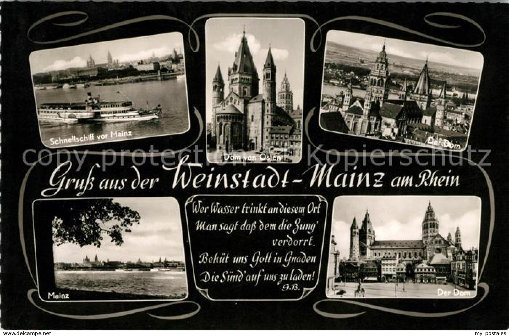 Mainz Rhein Schnellschiff Dom  Panorama Mainz