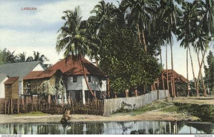 malay malaysia, LABUAN BORNEO, Native Houses (1910s) Postcard