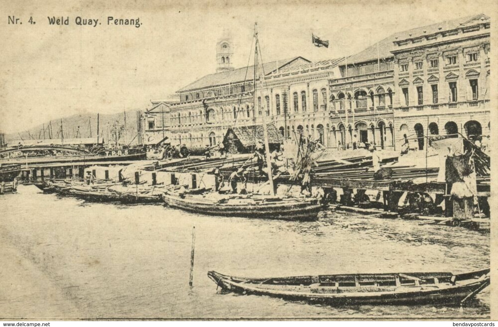 malay malaysia, PENANG, Weld Quay (1910s) Postcard