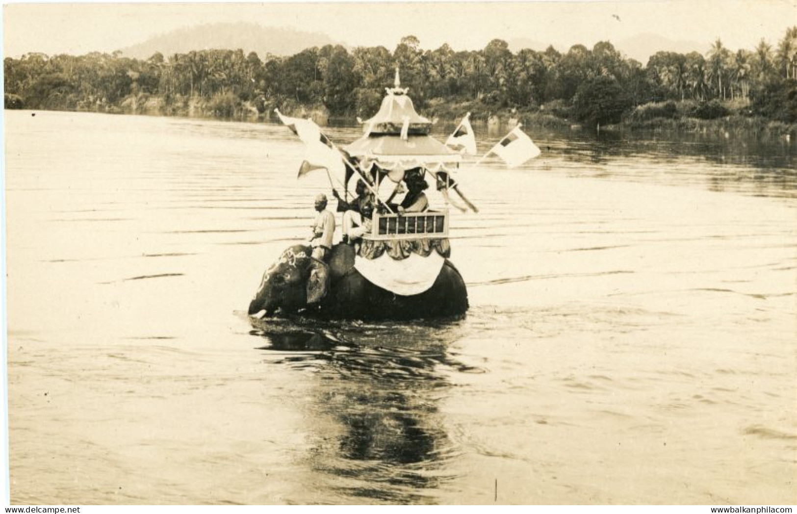 Malaysia Crossing River on Elephant