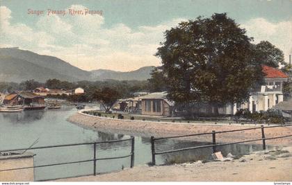 L253 Malaysia Penang Sunger Penang River postcard
