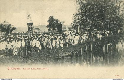 malay malaysia, JOHORE, Funeral of Sultan Abu Bakar of Johor (1895) Postcard