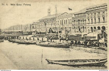 malay malaysia, PENANG, Weld Quay (1910s) Postcard