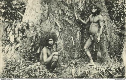 malay malaysia, PERAK, Wild Sakei Men (1910s) Postcard