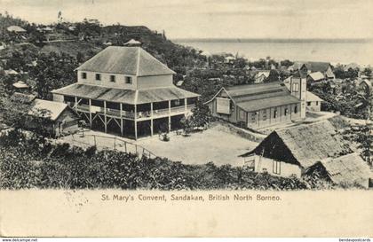 british north borneo, SABAH SANDAKAN, St. Mary's Convent (1916) Postcard