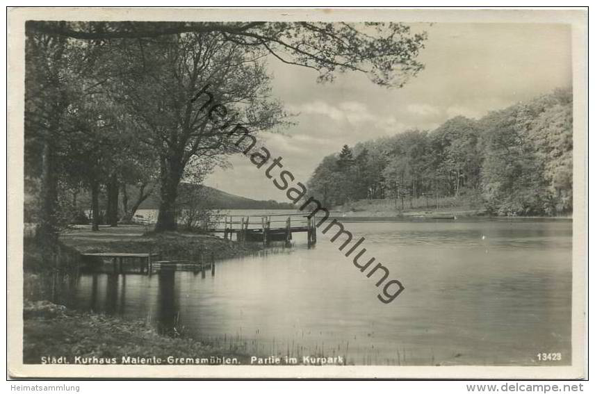 Malente Gremsmühlen - Partie im Kurpark - Foto-AK - Verlag H. Rubin & Co. Dresden gel. 1930
