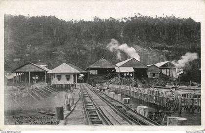 british north borneo, SABAH SANDAKAN, China Borneo Co., Sawmill, Station (1920s)