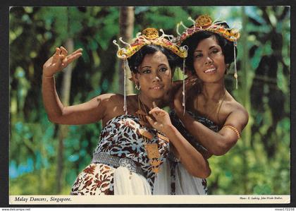 Malay Dancers postcard not used