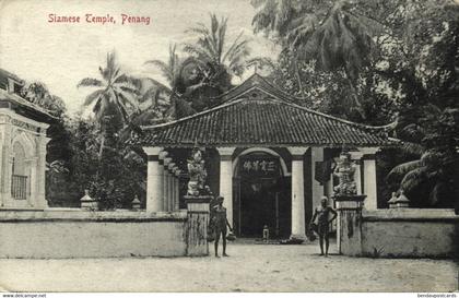 malay malaysia, PENANG, Siamese Temple (1910s) Postcard