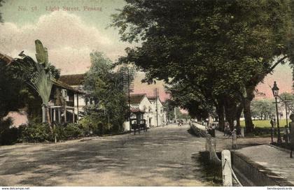 straits settlements, Malay Malaysia, PENANG, Light Street (1910s) Postcard