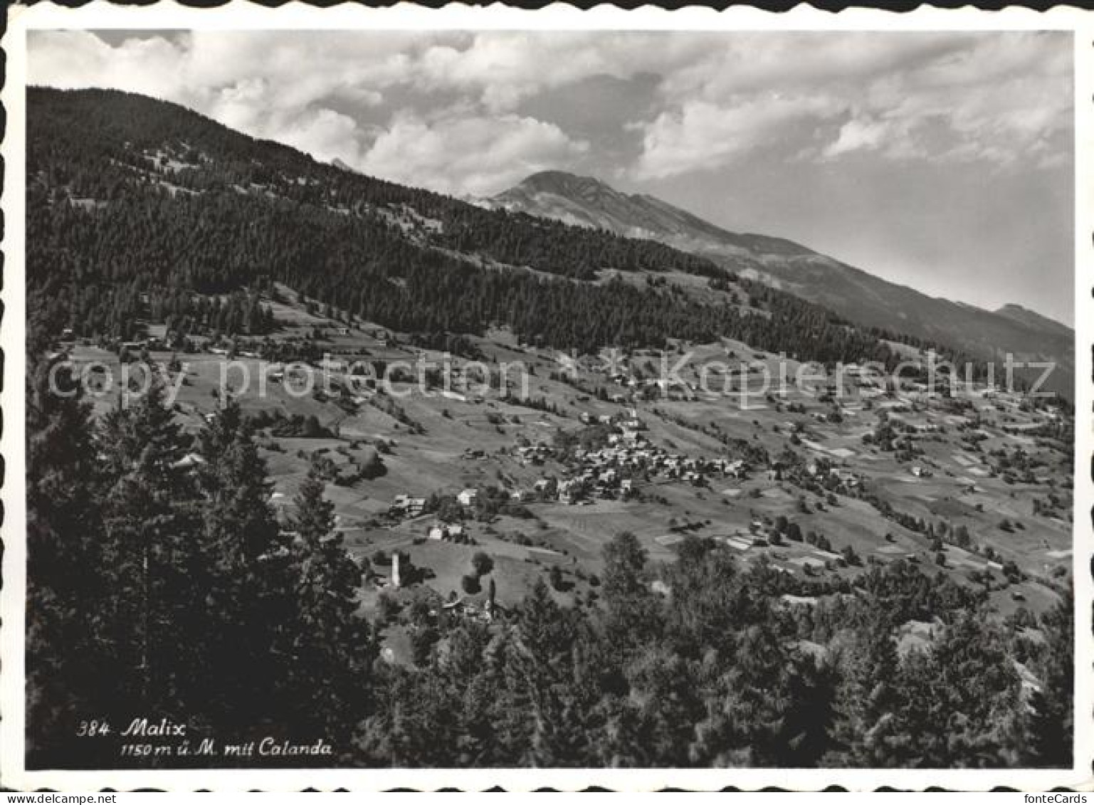 Malix Panorama mit Calanda Buendner Alpen