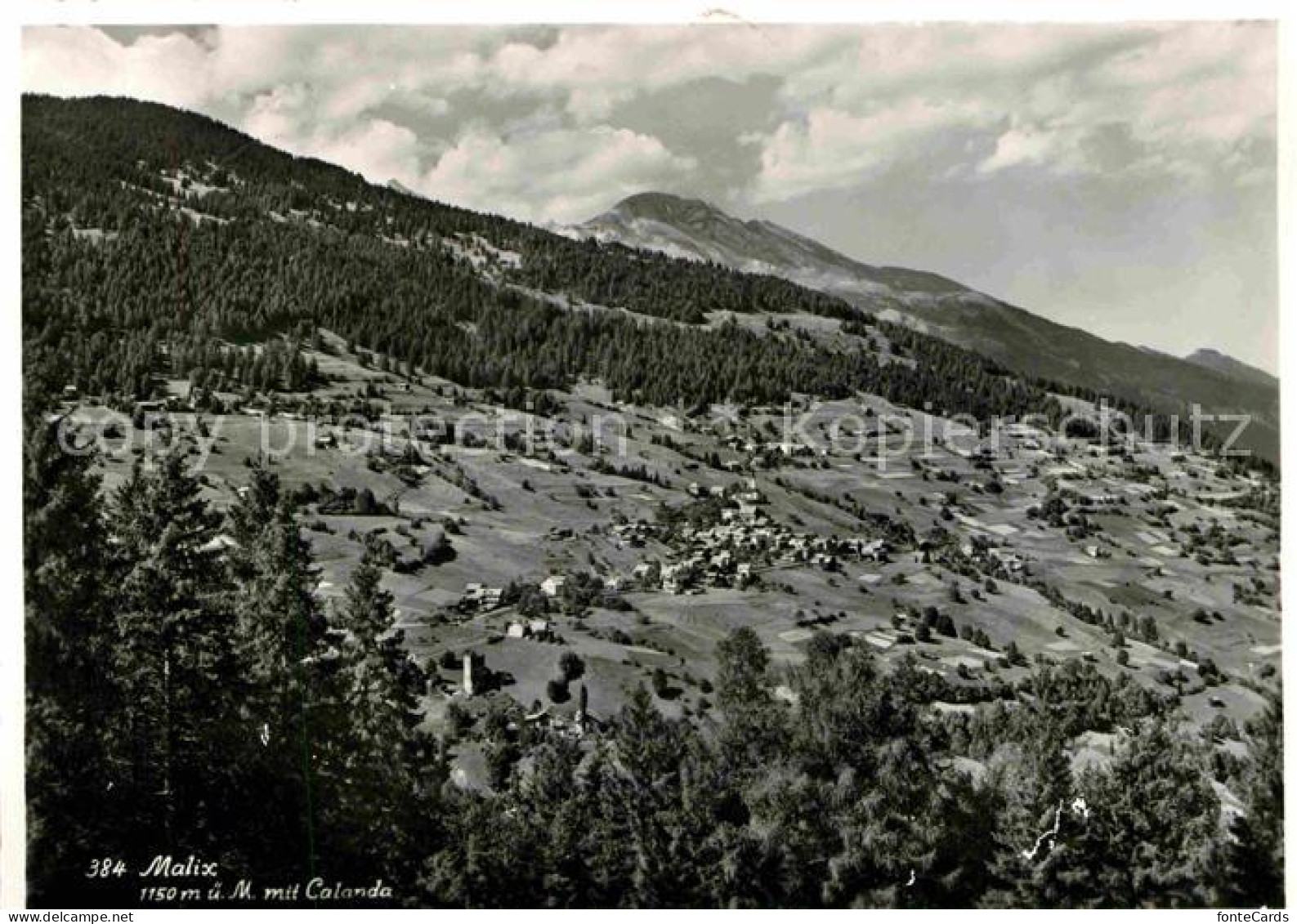 Malix Panorama mit Calanda Glarner Alpen