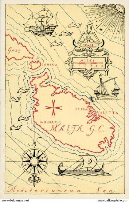 Malta Map postcard