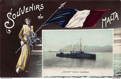 Malta - Souvenirs de Malta - French battleship Magon - Publ. unknown