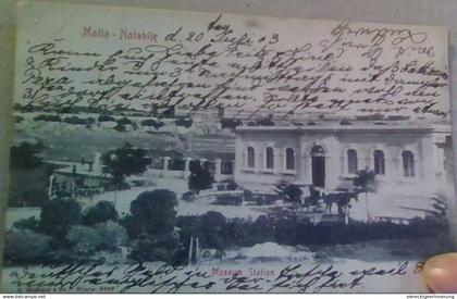! old postcard from Malta, Notabile, Museum station, Valetta 1903, Hamburg Lokstedt