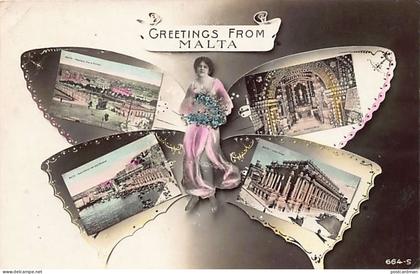 Malta - Greetings from Malta - BUTTERFLY GIRL - Publ. unknown 664