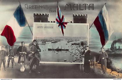 Malta - Greetings from Malta - Grand Harbour - Publ. unknown