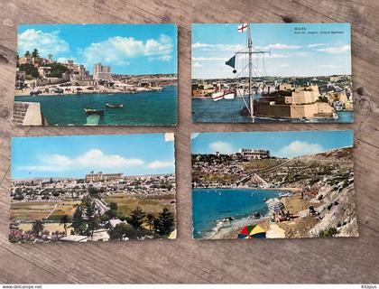 MALTA set of 4 vintage postcards Malta