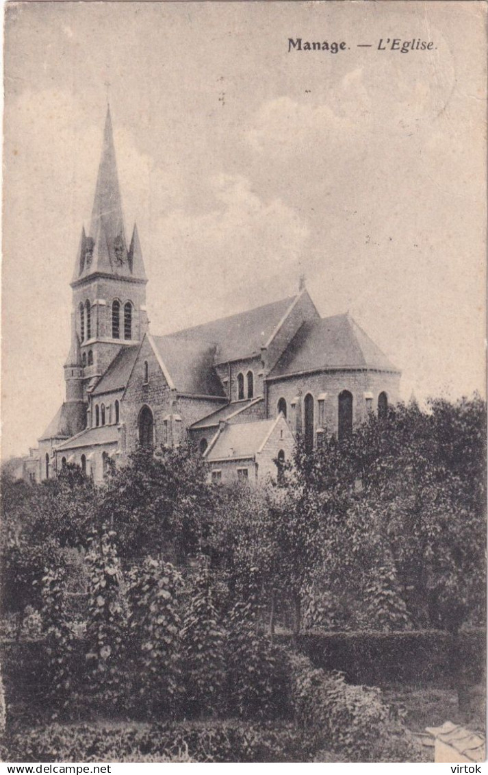 MANAGE :  L'eglise ( ecrit avec timbre )  Edit/ J. Godeau