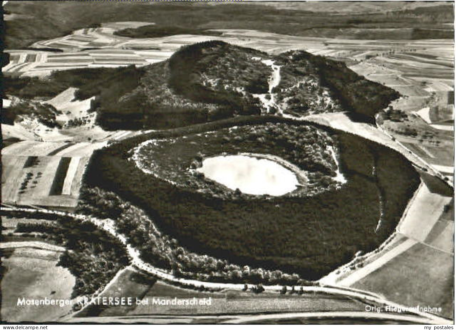 Manderscheid Eifel Mosenberger Kratersee bei Manderscheid Fliegeraufnahme x 1961