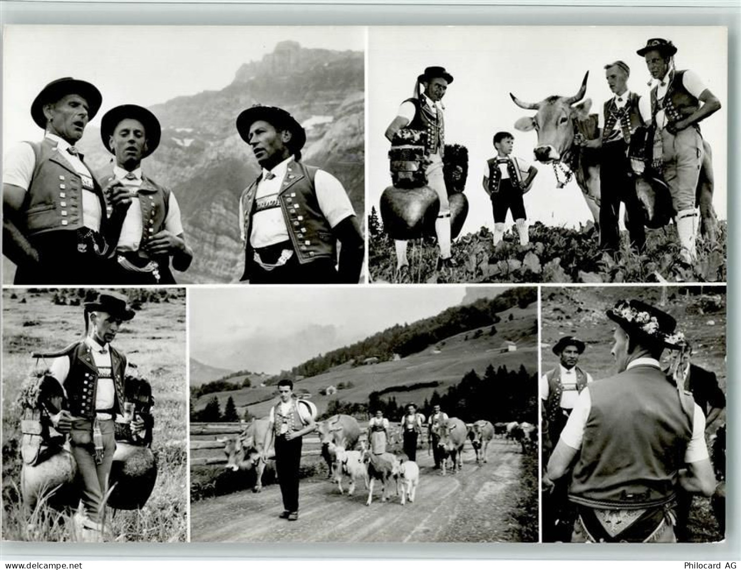 Männer in Trachten Ziegen Kuhglocken Tracht Schweiz - 11093174