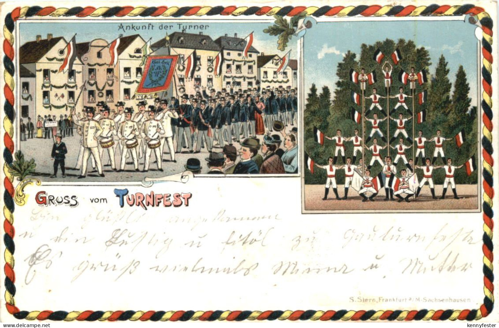 Mansfeld - Gruss vom Turnfest- Litho