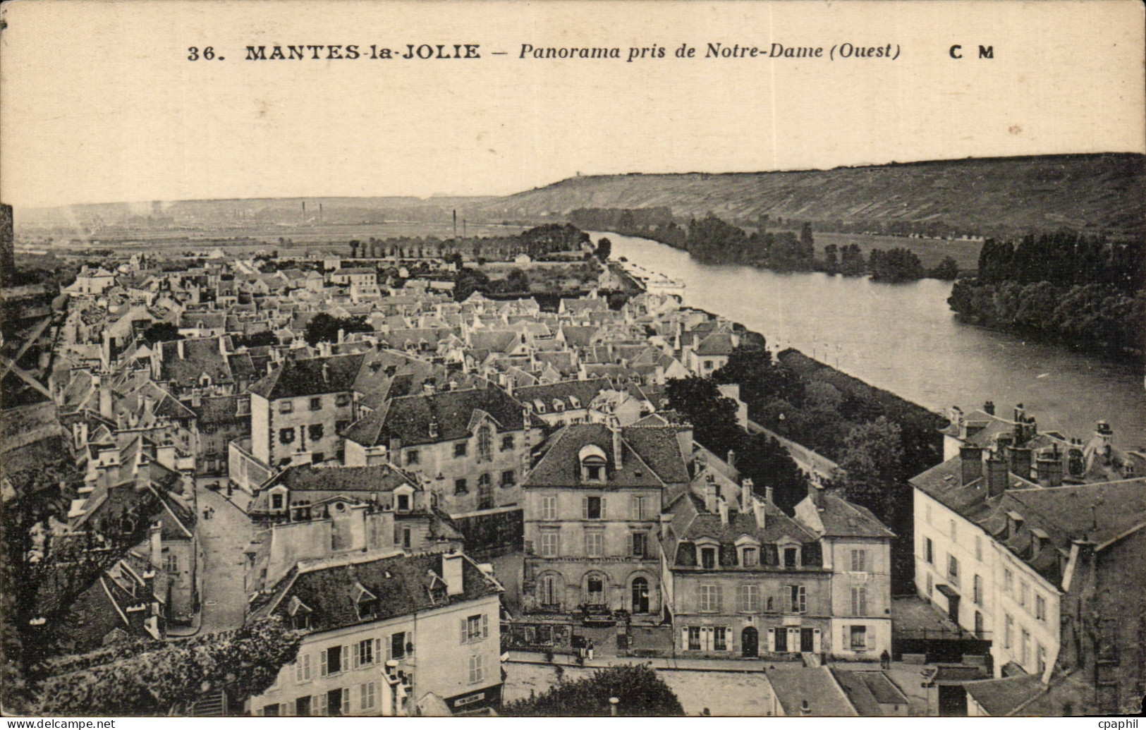 Mantes la Jolie - Panorama pris de Notre Dame - CPA
