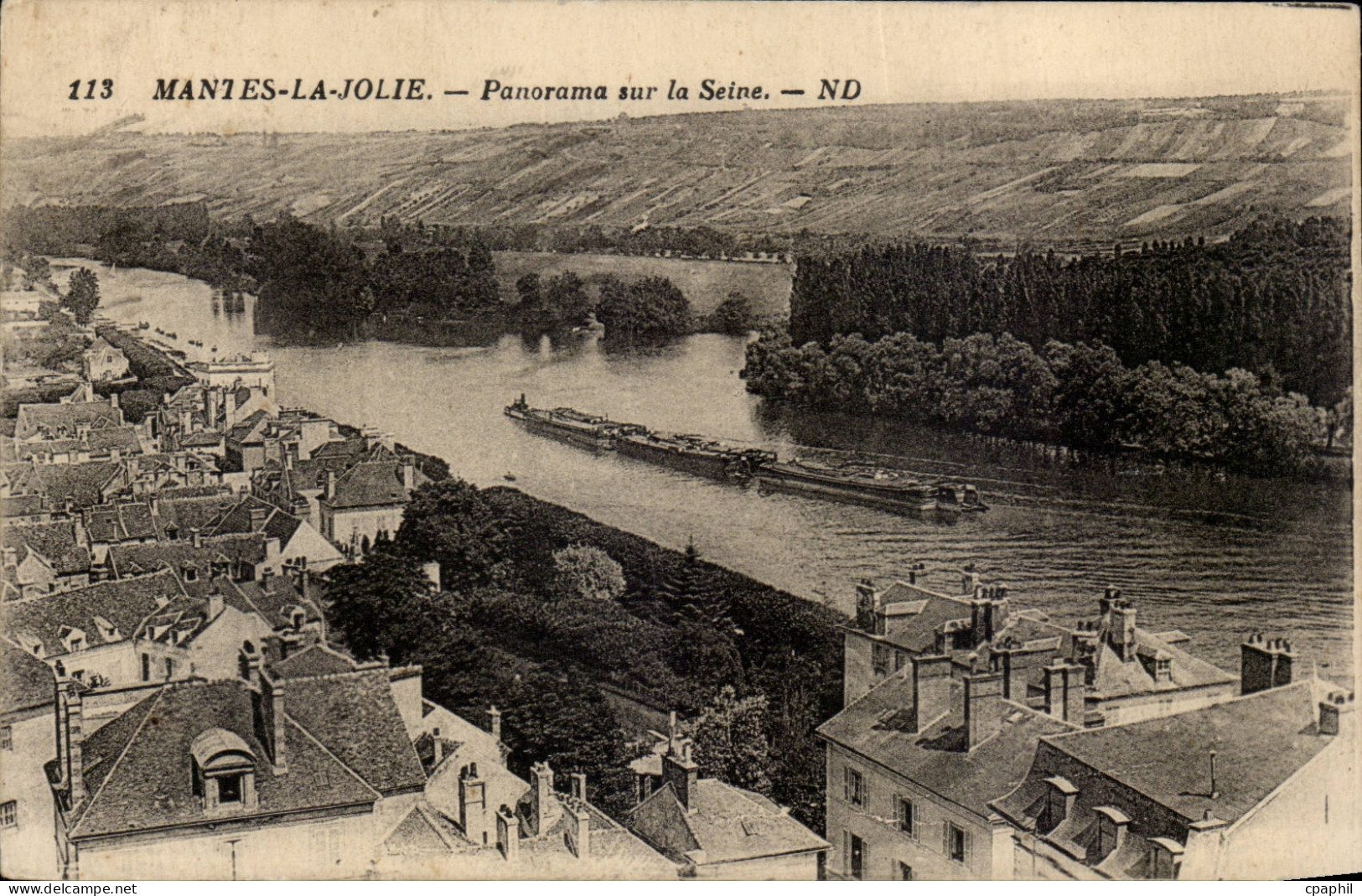 Mantes la Jolie - Panorama sur la Seine - CPA