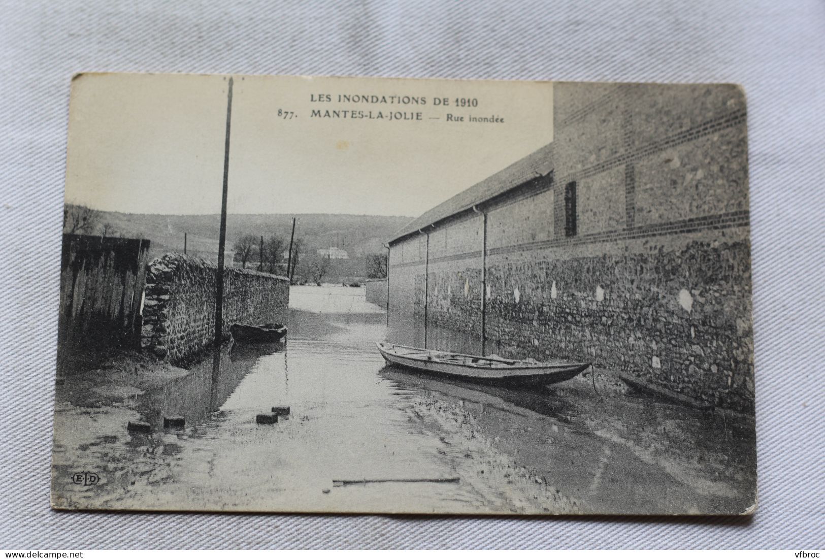 Mantes la Jolie, rue inondée, inondations de 1910, Yvelines 78