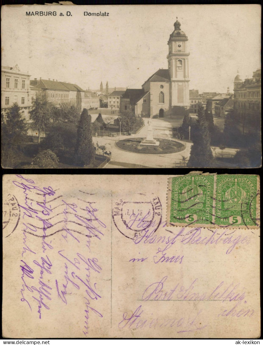 Marburg an der Drau Maribor Domplatz Fotokarte 1918  Slovenija Slowenien