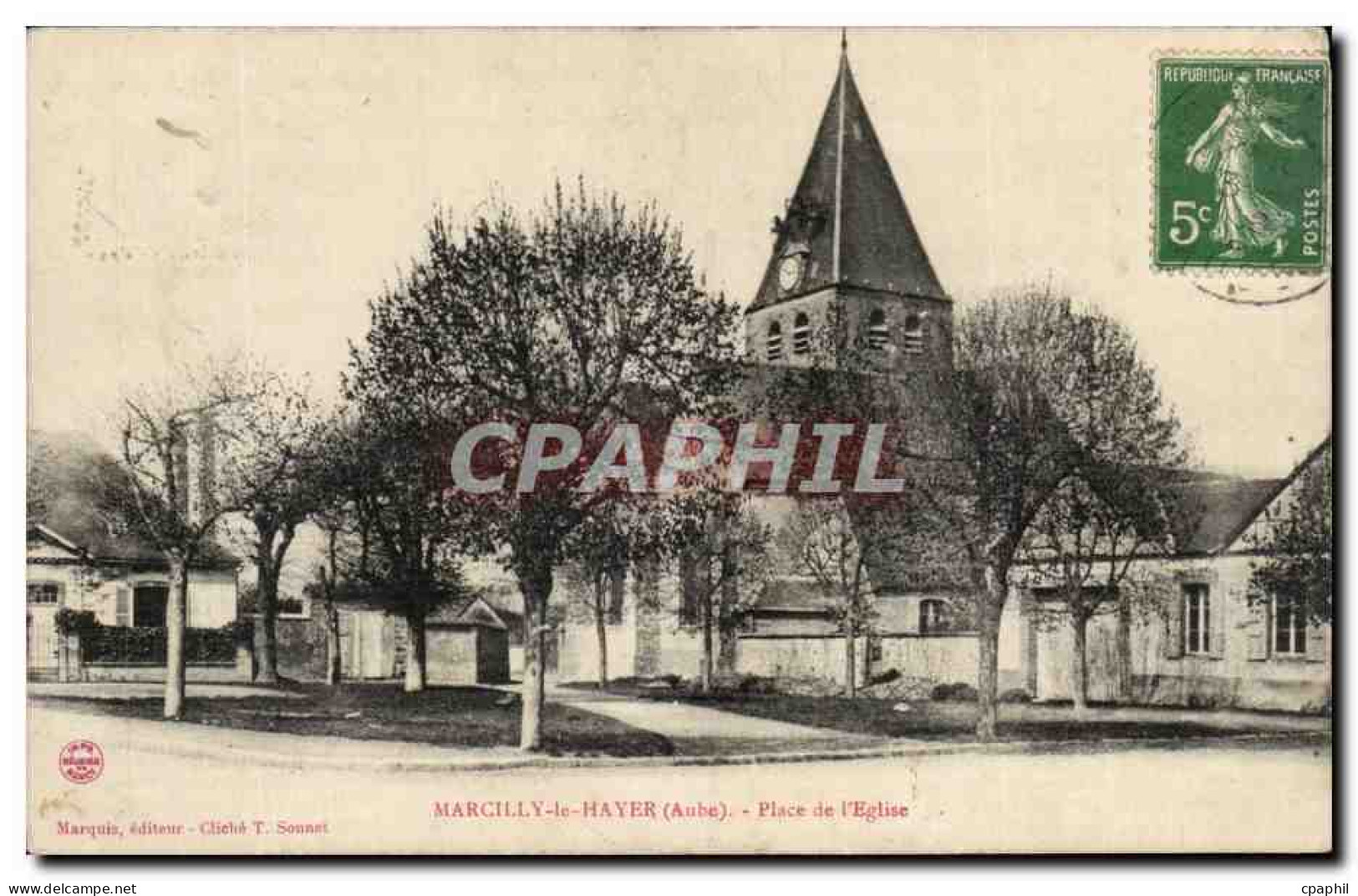 Marcilly le Hayer CPA place de l'eglise