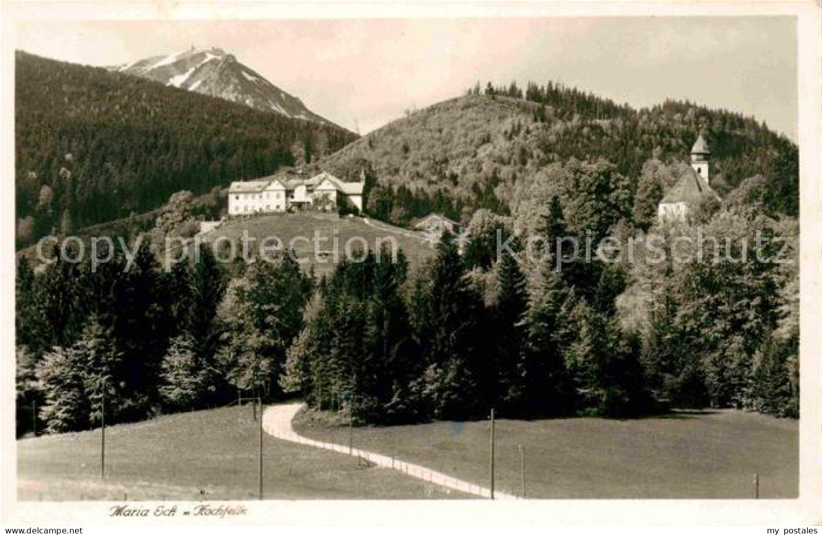 Maria Eck Kloster mit Hochfelln Chiemgauer Alpen
