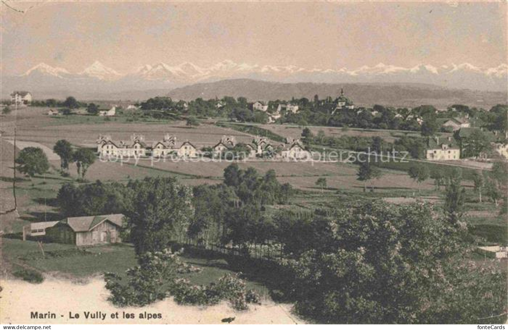 Marin NEUCHATEL NE Panorama Le Vully et les Alpes