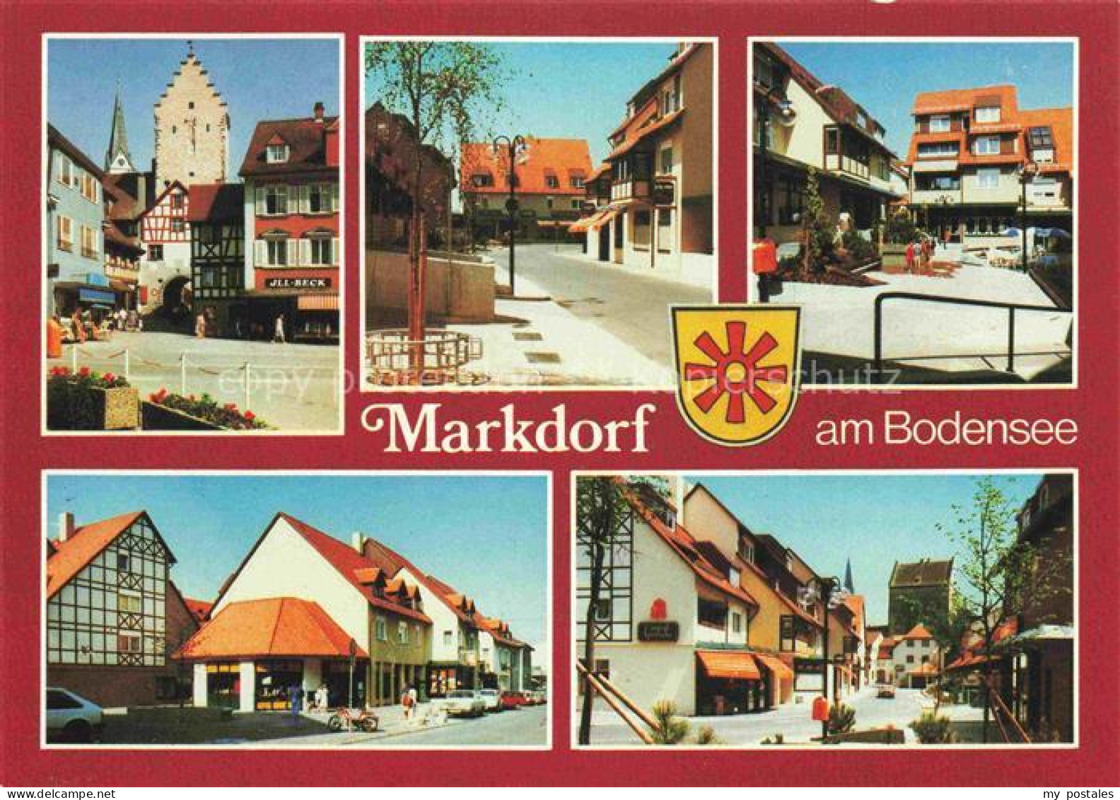 Markdorf Baden Bodenseekreis BW Stadttor Fachwerk Fussgaengerzone Bodensee Stadt