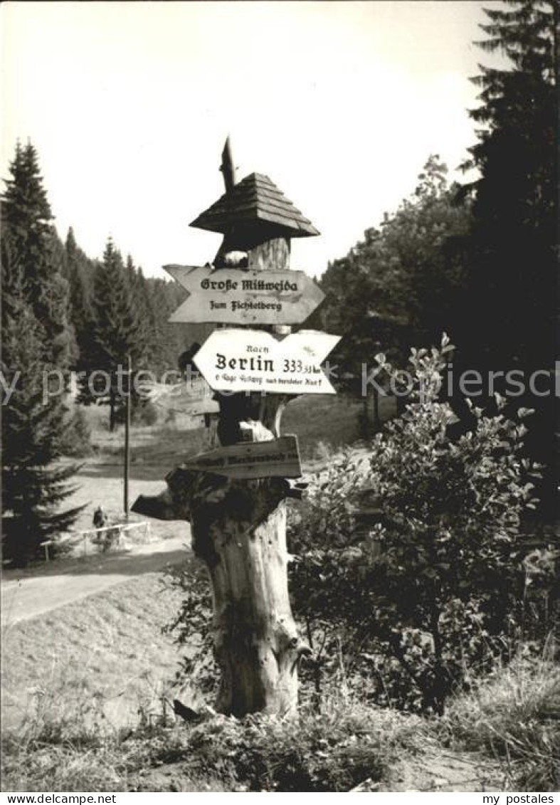 Markersbach Raschau-Markersbach Kurheim Wolfner Muehle Waldschild
