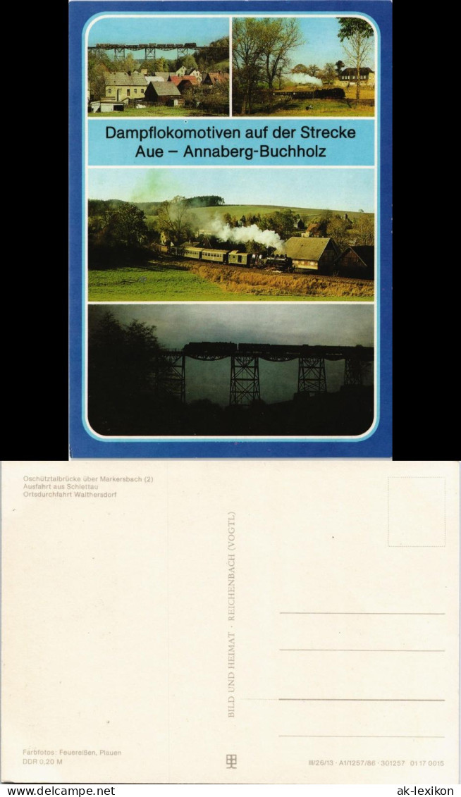 Markersbach Raschau Viadukt bei   Ausfahrt aus Schlettau - Ortsdurchfahrt 1986