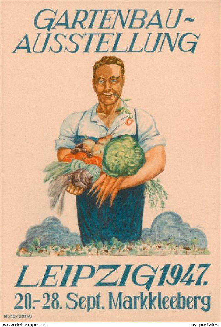 Markkleeberg Gartenbauausstellung Kuenstlerkarte Sonderstempel