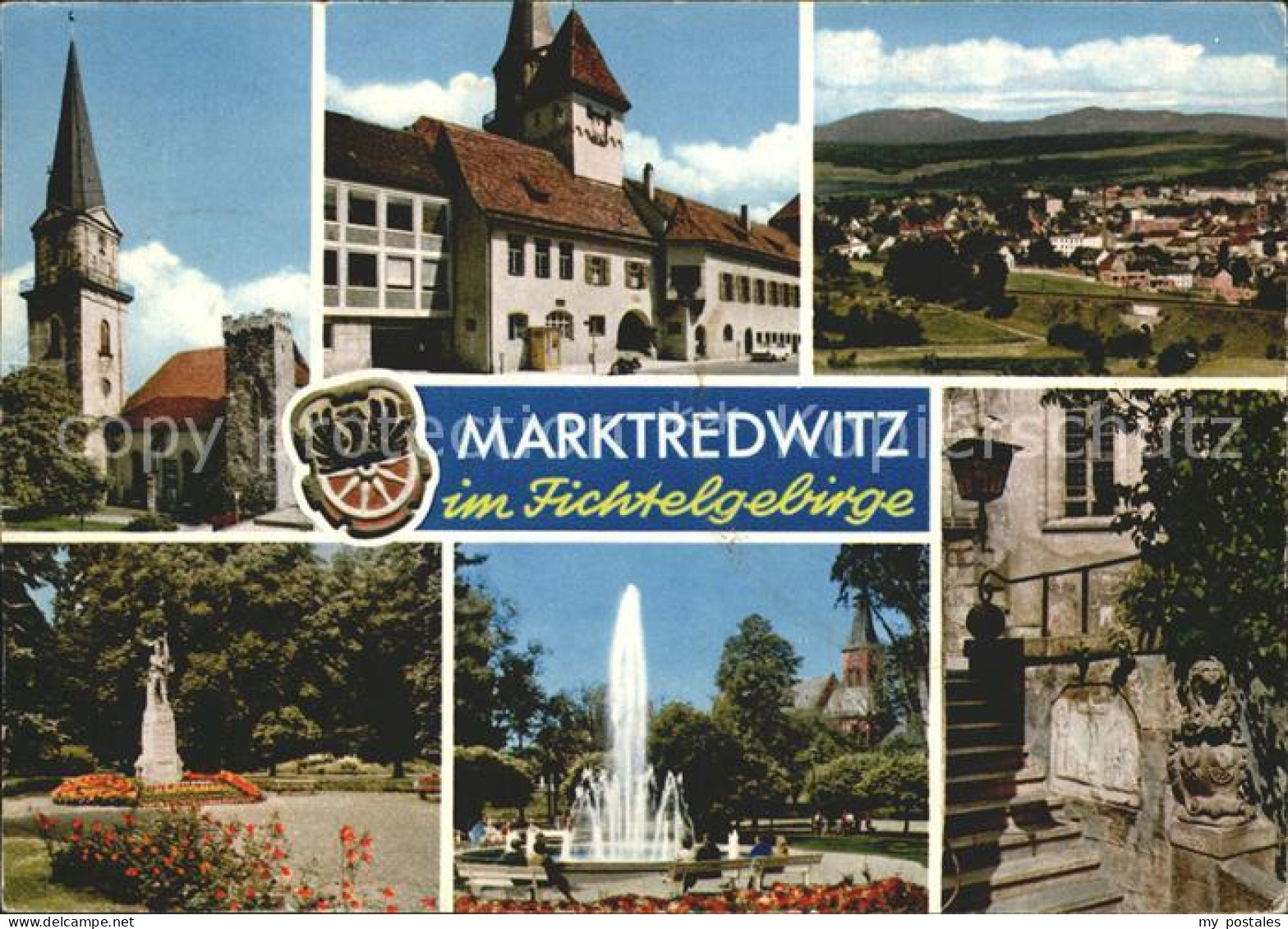 Marktredwitz Kirchturm Springbrunnen