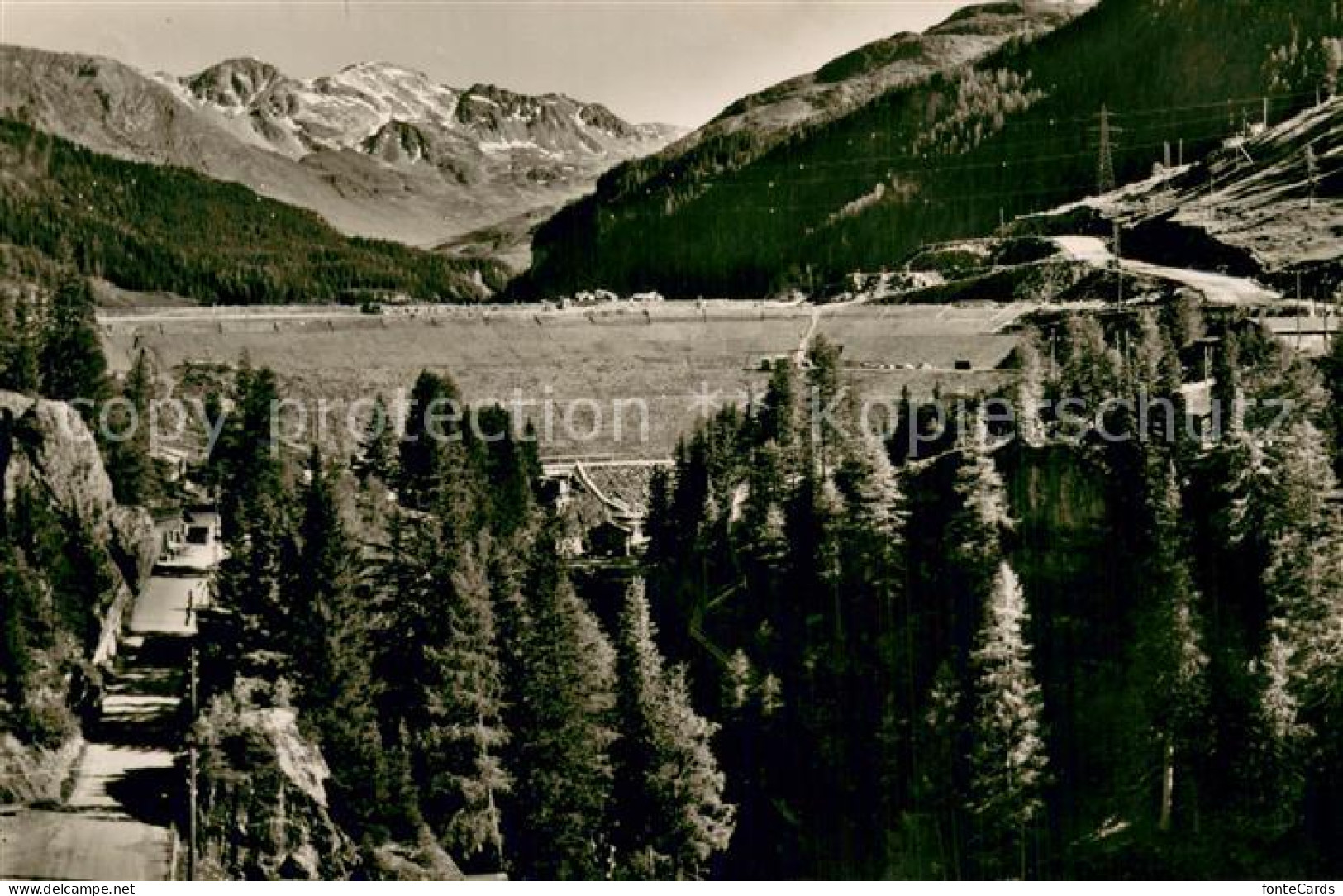 Marmorera GR Staudamm mit Piz Grevasalvas